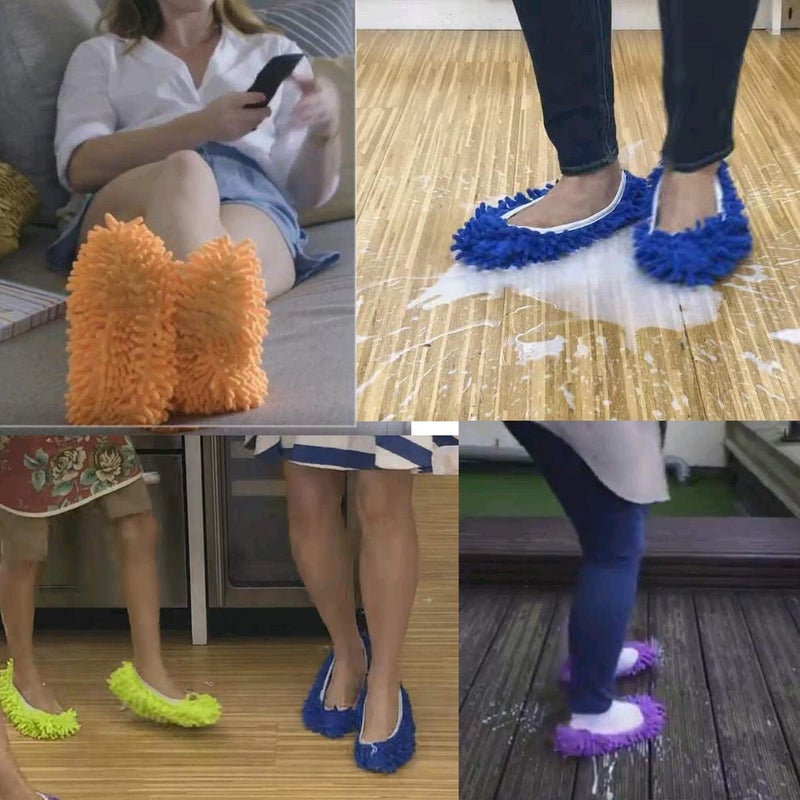 SUSIFT 10 PCS 5 Pairs Dust Duster Mop Slippers Shoes Cover, Multi Function Washable Microfiber Foot Socks Floor Cleaning Shoes Cover for House Kitchen Office - Image 4